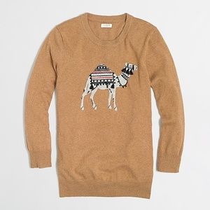 J.Crew Cashmere Embroidered Camel Sweater